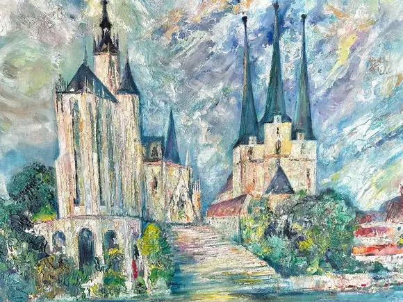Der Erfurter Dom (Gemälde von Eberhard Dutschmann)