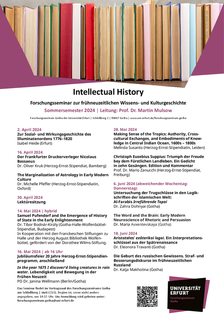 Programmplakat Kolloquium Intellectual History