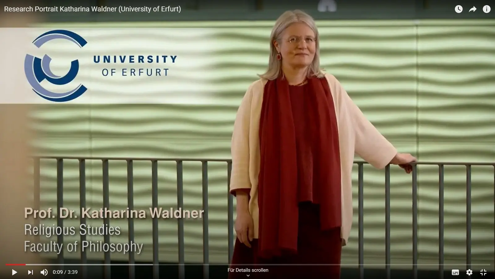 Youtube Vorschau: Research Portrait Katharina Waldner (University of Erfurt)