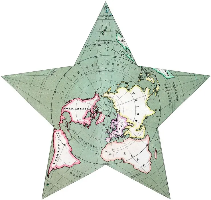 Hermann Berghaus, world map in form of a star projection, 1880 © Research Library Gotha