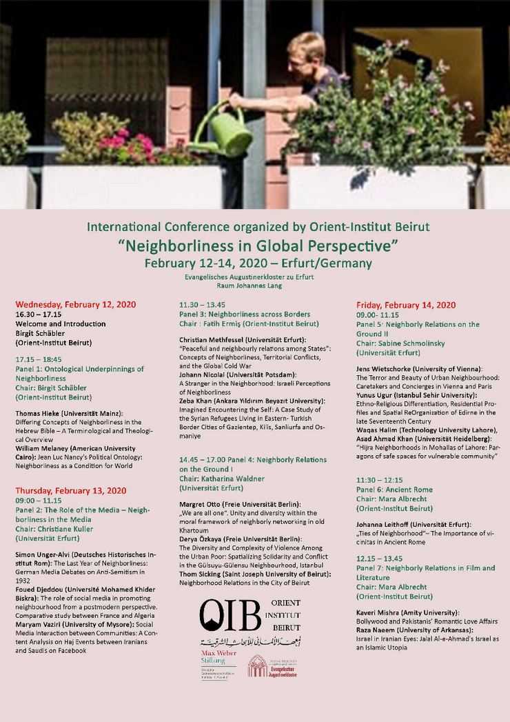 Poster Konferenz "Neighborliness in Global Perspective"