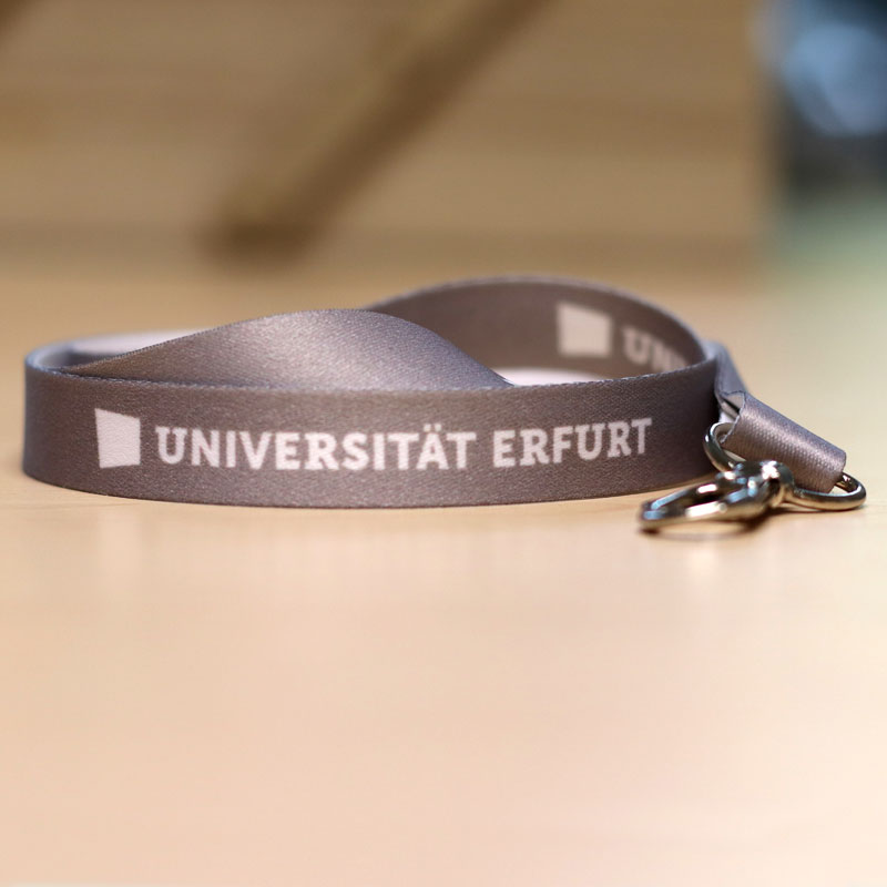 lanyard with logo of the University of Erfurt