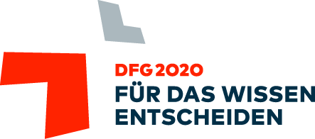 [Translate to English:] DFG-Logo 2020 "Für das Wissen entscheiden"