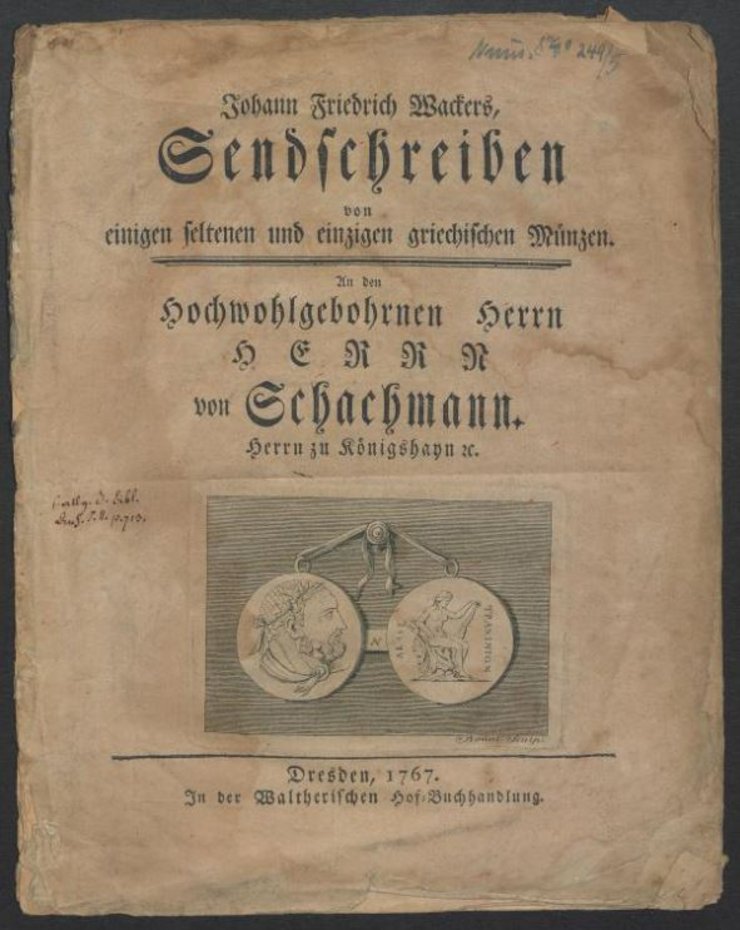 Sendbrief Johann Friedrich Wacker