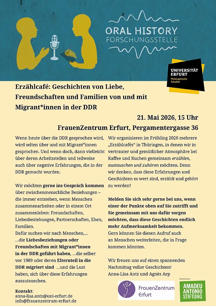 Plakat Erzählcafe Erfurt