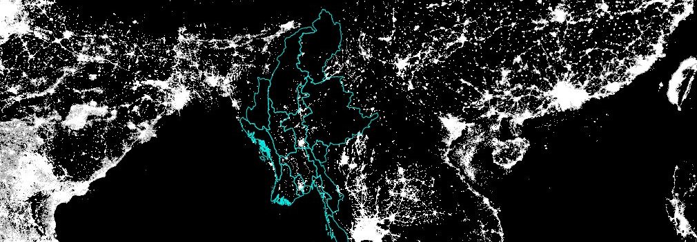 Satellite map of Myanmar