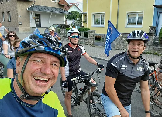 Group of cyclists