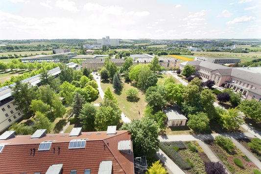 Campus der Uni Erfurt von oben