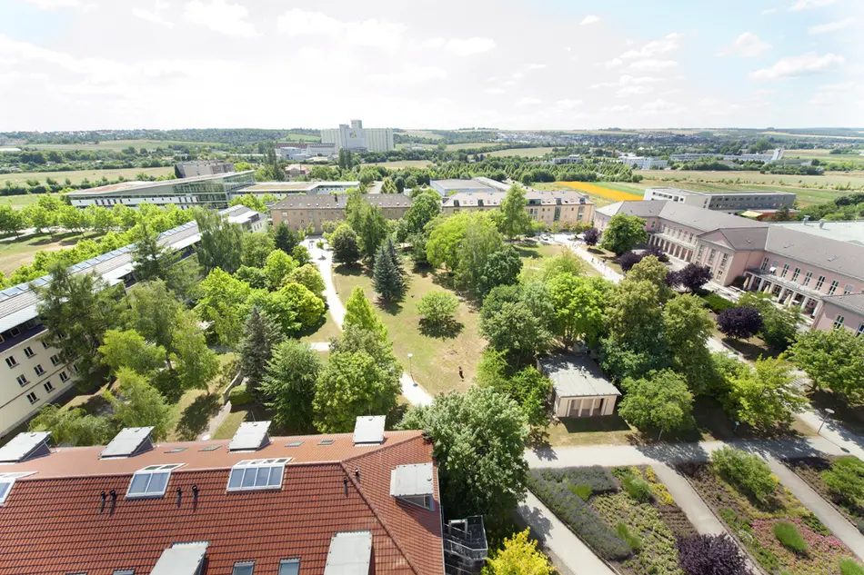 Campus der Universität Erfurt von oben