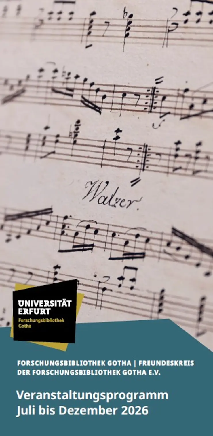Cover des Veranstaltungsflyers der Forschungsbibliothek Gotha