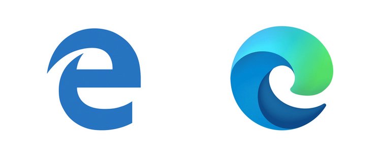 altes und neues Microsoft Edge Logo