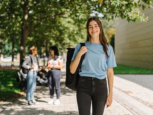 A student on campus