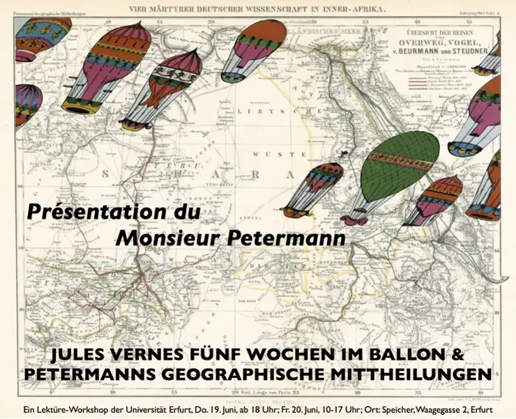 Jules Vernes Fünf Wochen im Ballon und Petermanns Geographische Mitteilungen