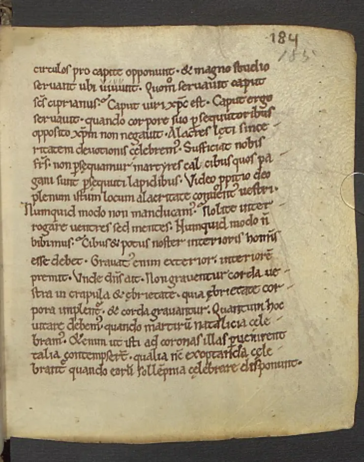Mittelalterliche Handschrift F. 185r
