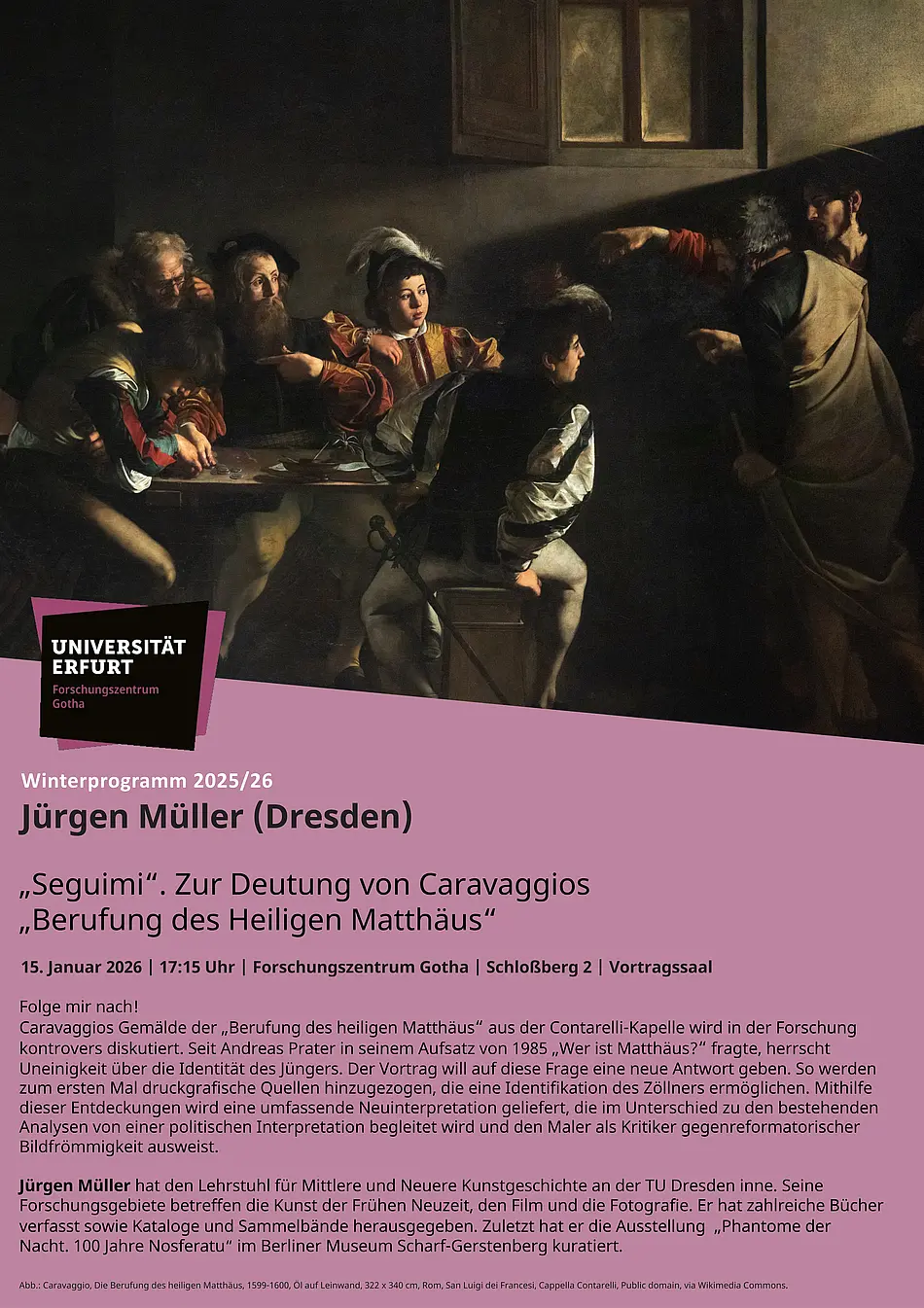 Plakat mit dem Gemälde Caravaggio