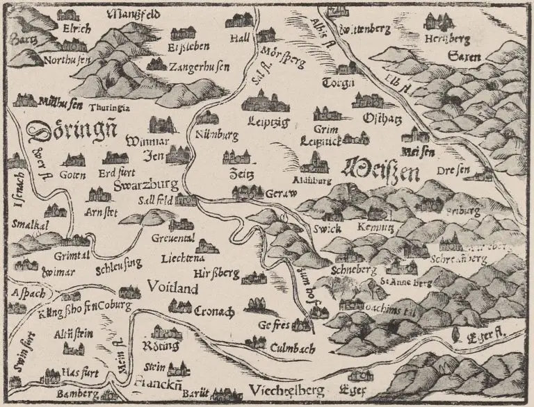 historical map of Thuringia