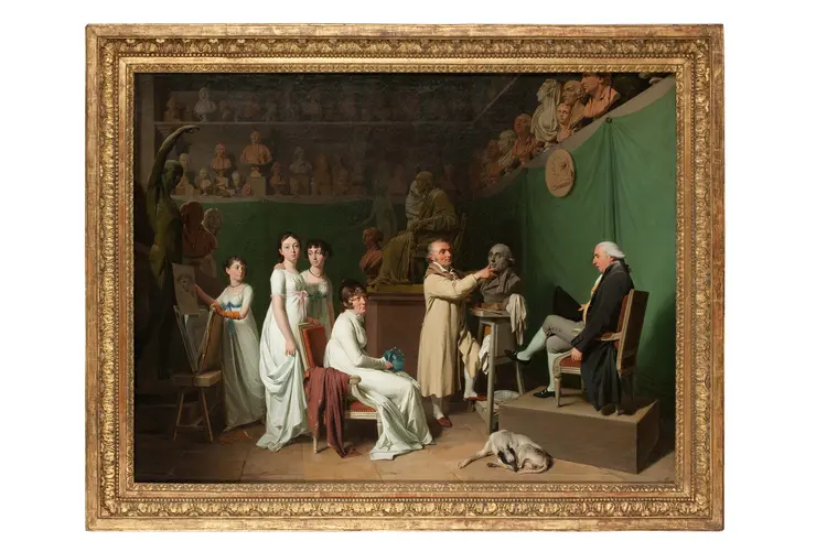 Gemälde von Louis-Léopold Boilly, das Houdon in seiner Werkstatt zeigt