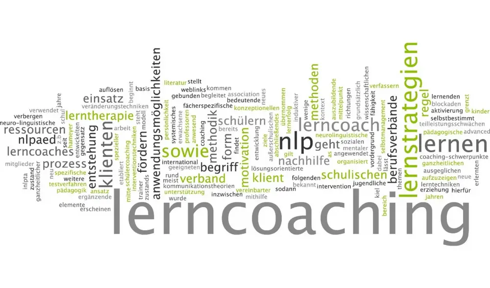 Symbolbild Lernautonomie (Wordcloud rund um das Wort Lerncoaching)