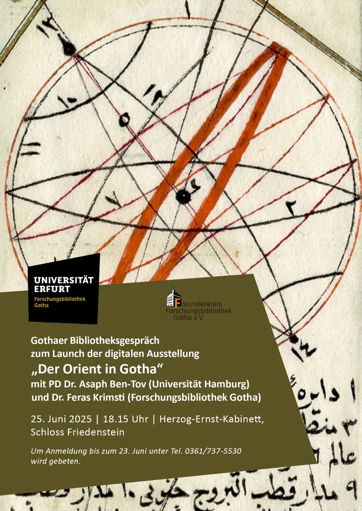 Veranstaltungsplakat zum Launch der digitalen Ausstellung "Der Orient in Gotha"