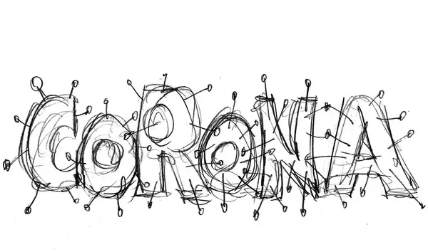 Corona-Schriftzug