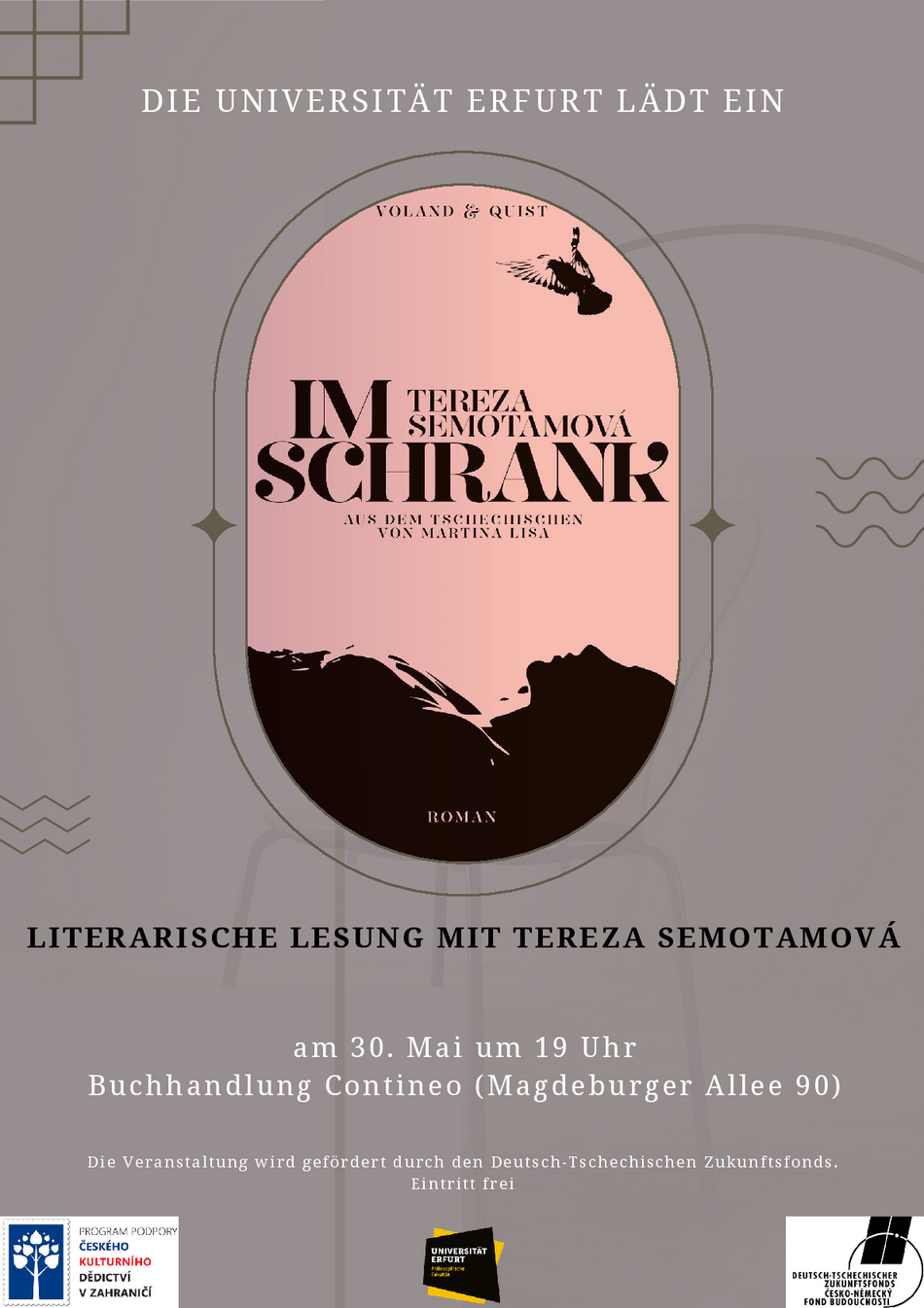 Plakat zur Autorenlesung Semotamová