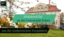 Villa Martin im Frühling mit Banner zum Interview-Titel
