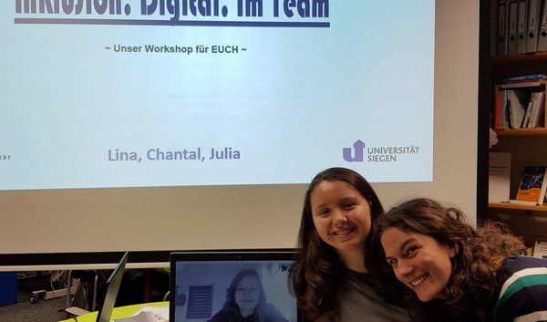 Studierende der Uni Erfurt und Uni Siegen beim Workshop „Inklusion. Digital. Im Team“