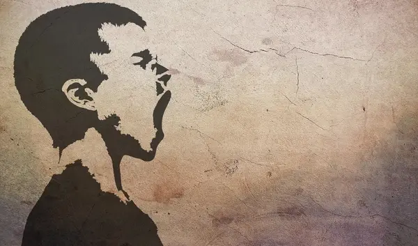 Graffitti mit schreiendem Kind