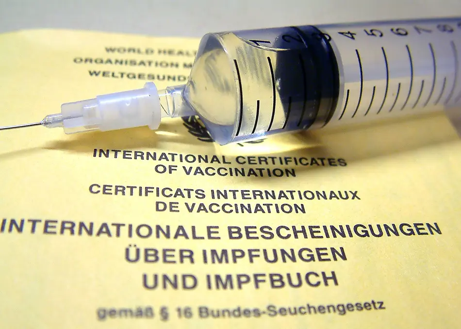 Spritze und Impfausweis