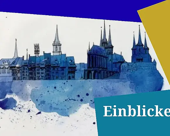 Bild der blauen Stadt Erfurt