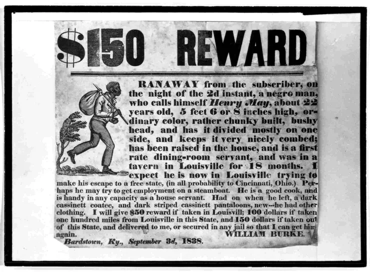 Historical fugitive slave poster