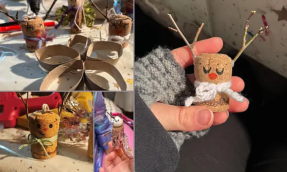 Bastelarbeiten auf dem nachhaltigen Adventsmarkt