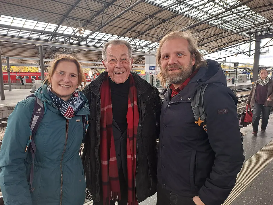 Jana und Martin mit Franz Müntefering
