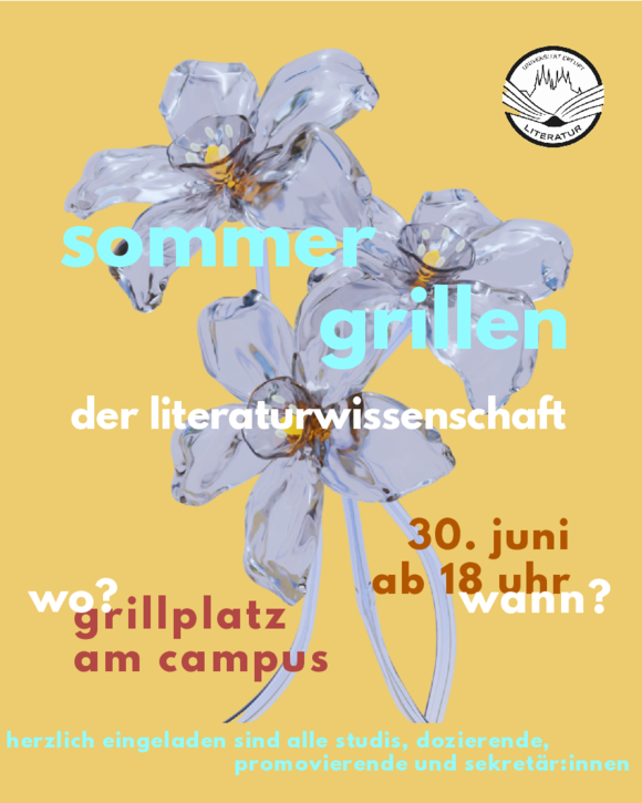 Plakat zum Sommergrillen des FSR LitWiss auf dem Campus Juni 2026