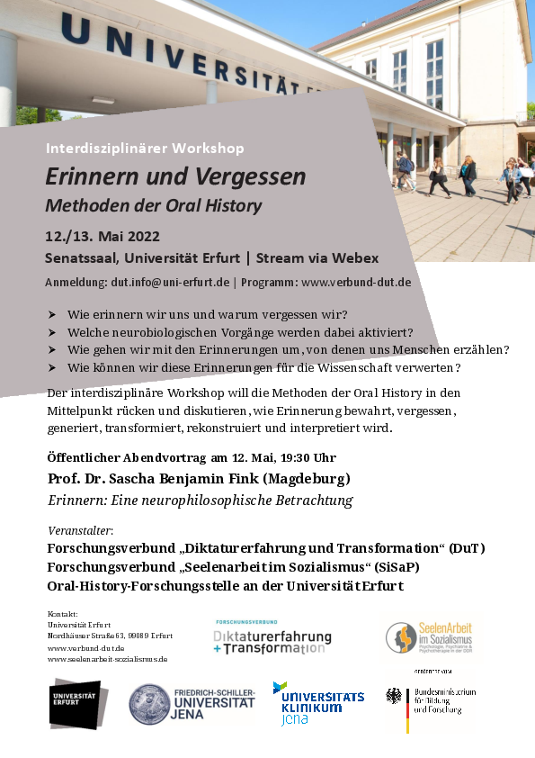 Plakat "Erinnern und Vergessen"