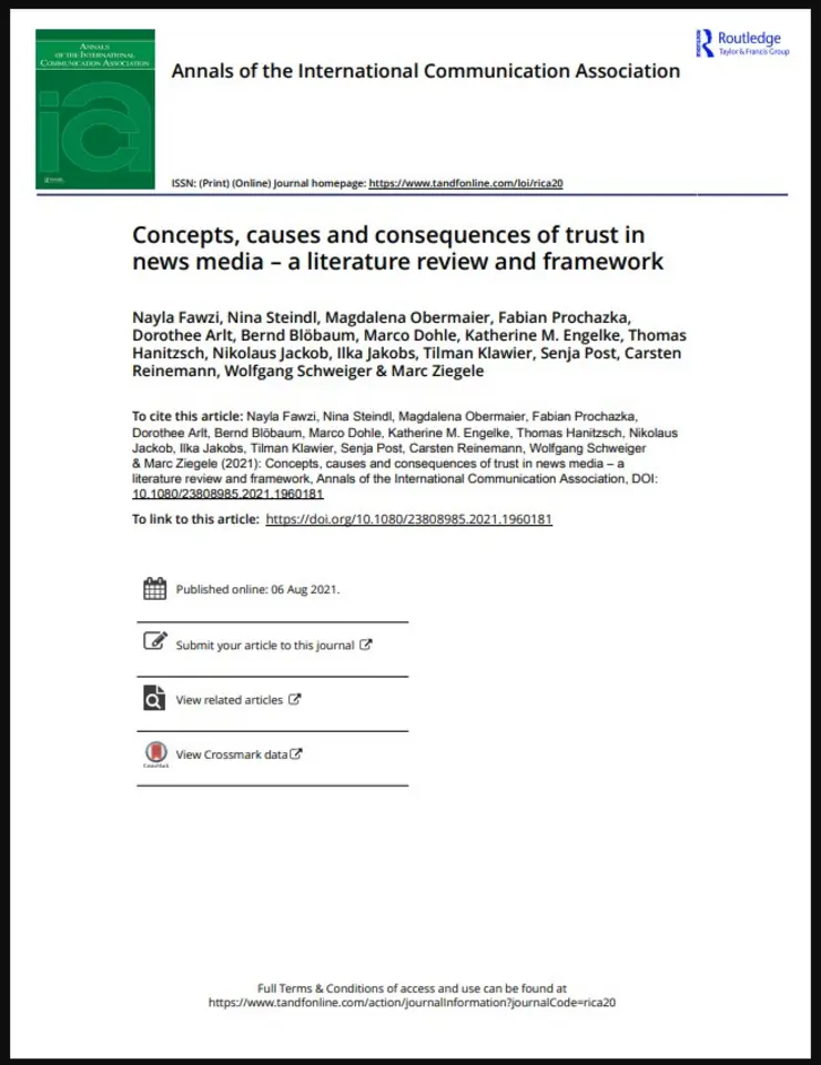 concepts, causes and consequences of trust in news media