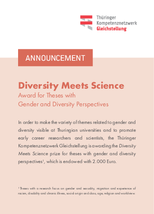 Award announcement of the Thuringian Competence Network for Gender Equality