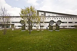 Back of the library building
