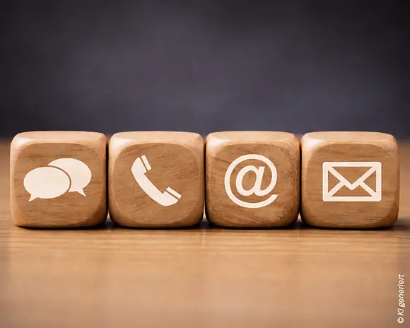 Würfel mit Kontaktsymbolen