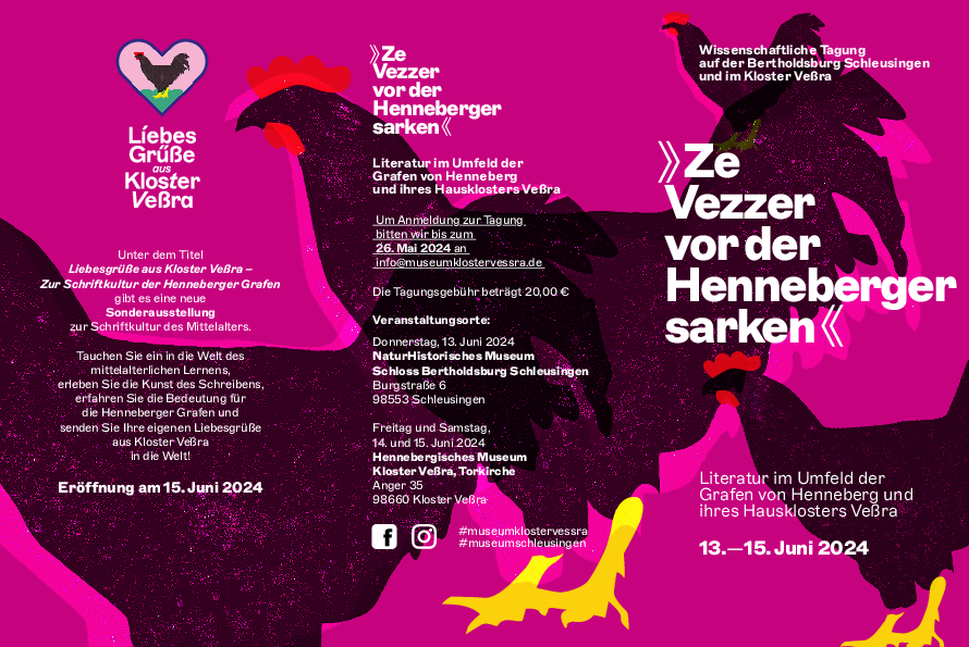 Frontseite des Tagungsflyers - Ze Vezzer vor der Henneberger sarken