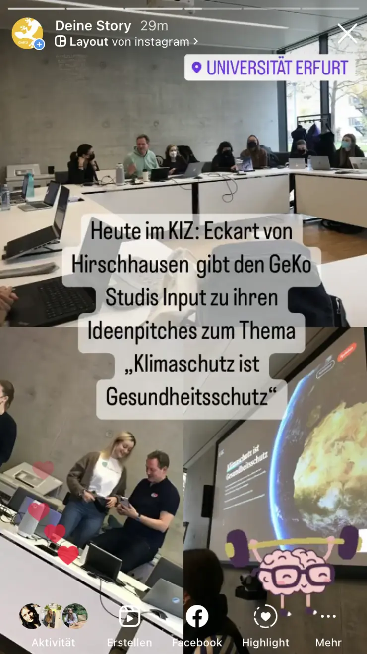 Eckart von Hirschhausen mit Studierenden der Gesundheitskommunikation in Erfurt 30.11.2022