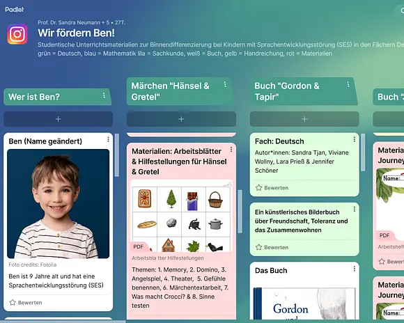 Ausblick auf die Webseite zum Projekt Wir fördern Ben
