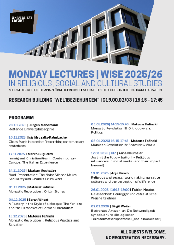 Übersicht Monday Lectures WiSe2025/2026