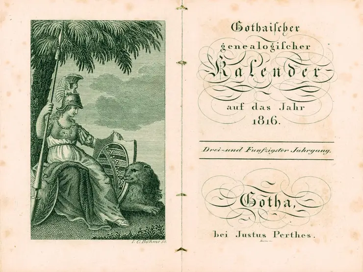 Titelblatt des Gothaischern genealogischen Hofkalenders 1816