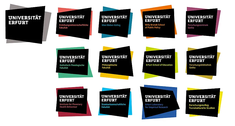 Übersicht Logos Universität Erfurt