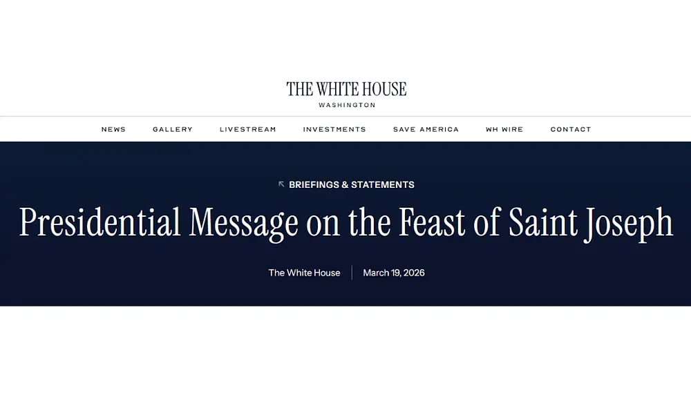 Überschrift der Presidential Message on the Feast of Saint Joseph