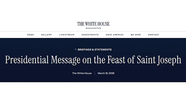 Überschrift der Presidential Message on the Feast of Saint Joseph