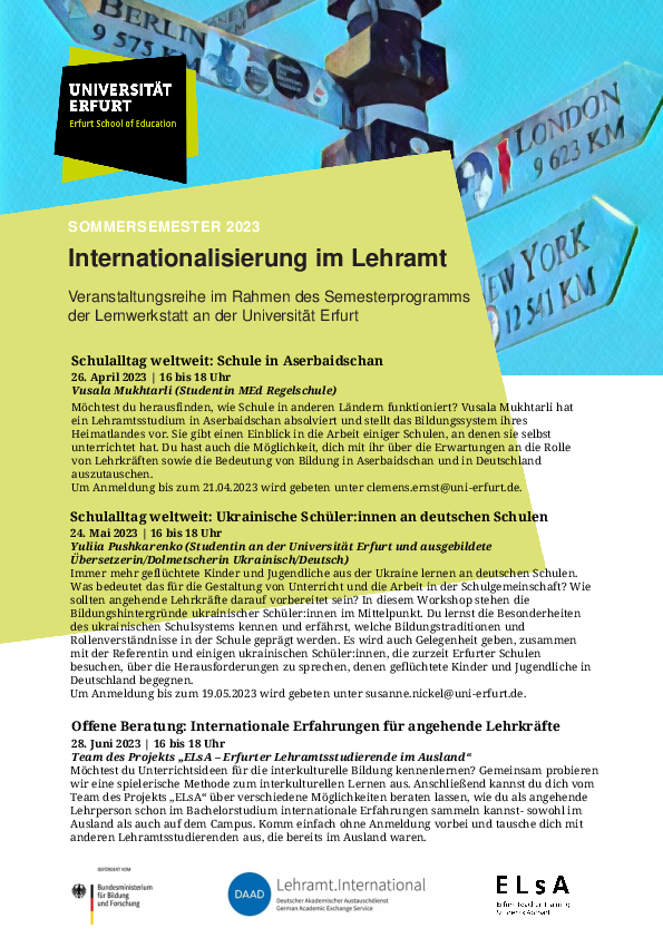 Veranstaltungsreihe „Internationalisierung im Lehramt“ im ...