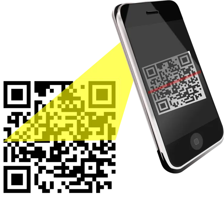 Smartphone mit QR-Code