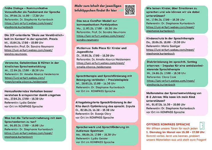Programmüberblick Frühling/Sommer 2026